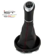 ICT gear shift knob gaiter boot for Ford Fiesta MK6 leather thread red C64 (for: Ford)