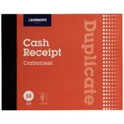J.Burrows Carbonless Duplicate Cash Receipt Book 50 Pages