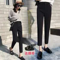 在飛比找蝦皮商城精選優惠-女褲時尚加大碼闊腿彈力高腰休閒寬鬆素色長褲薄款純棉女褲ove