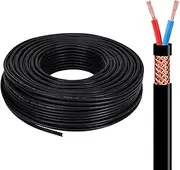 200ft Pure Copper RVVP Signal Control Cable 2 - Core 0.5/0.75/1/1.5 Sq Mm Shielded Wire Flexible Line Suitable for Factory Electricity & Household Power Adapter(30ft,2C-1.0mm²)