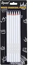 Dyvicl White Charcoal Pencils Drawing Set, 6 Pcs Sketch Highlight Pencil Hard Charcoal White Pencils for Drawing, Sketching, Shading, Blending