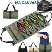 4PC Roll Up Tool Bag Wrench Roll Canvas Organizer Bucket Wrap Roll Storage Pouch