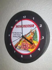 Winchester 88 Lever Action Rifle Gun Store Bar Man Cave Clock Sign
