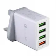 2Pc 4 Multi-Port Fast Quick Charge Qc 3.0 Usb Hub Wall Charger Adapter