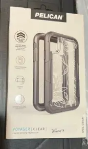 Pelican Voyager Case + Holster for iPhone X / Xs 5.8" - Clear/Grey - FLORAL