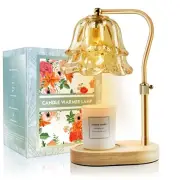 Candle Warmer Lamp with Timer Dimmer: Flower Large Wax Melt Warmer with 2 Bul...