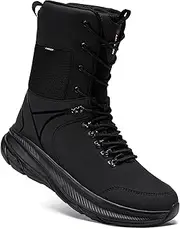 [LARNMERN] Military Tactical Boots for Men Waterproof 6 Inches Slip Resistant Combat Boots Lightweight Police Hiking Motorcycle Shoes