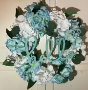 A Lush Hydrangea Hello Wreath Goodbye Summer Hello Fall & Thanksgiving!