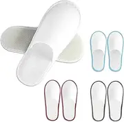CarryEpic Disposable Slippers for Guest, 4 Pairs Spa Hotel House Slippers for Shoeless Home Bulk Indoor Slippers for Women Men Pantuflas Desechables Para Invitados Multicolor, White, Black, Red, Blue,