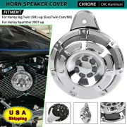 Chrome 110dB Horn Speaker Cover For Harley Dyna Road King Glide Softail Big Twin