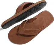[ARRIGO BELLO] Flip Flops Men Casual Soft Thong Slippers Beach Outdoor Sandals Leather Non-Slip Flipflop Size 8-13