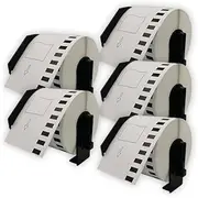 ExtraPrint 5 x Rolls Compatible with Brother DK-22251 Multi-Purpose Continuous Label Sticker for Brother QL-800 QL-810W QL-820NWB [62mm x 15.24m, Black & Red Text on White]