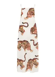 Desmond & Dempsey Rayas Tiger-print Cotton Night Dress - Cream - M M