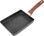 Cabilock 1pc Non Stick Omelette Pan Square Frying Pan for Breakfast Home Cooking with Ergonomic Heat Insulated Handle for Induction Gas Stoves Compact