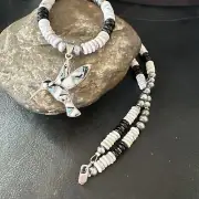 HummingBird White Buffalo Pendant Howlite Sterling Silver Necklace 18727