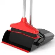 Broom and Dustpan Combo Set 54 Long Handle Adjustable Stainless Steel
