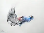 Capercadille, Birds, Watercolor artwork, Handmade, Original painting on paper
