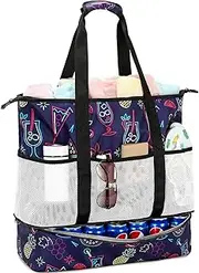 [DSIUE] Beach Bag Women Large Waterproof Beach Tote Bag with Cooler Zipper Beach Bags Waterproof Sandproof Swim Pool Bag