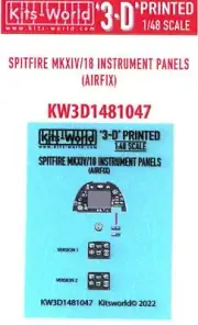Kits World Decals 1/48 3D COCKPIT INSTRUMENT PANEL SPITFIRE Mk.XIV/18 Airfix