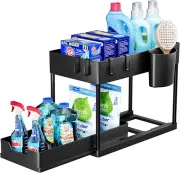 1 Pack under Sink Organizers and Storage Pull Out Sliding Drawer, 2 Tier Multi-P