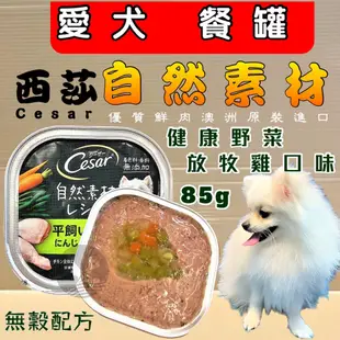 ✪妤珈寵物店✪Cesar 西莎➤健康野菜 放牧雞 口味(綠➤無縠 自然素材系列餐盒 85g/罐 澳洲 狗 犬 主食 罐頭