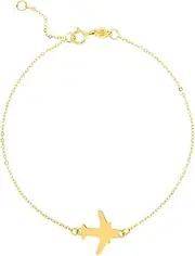 [JewelryWeb] 14k Yellow Gold Polished Bracelet With Spring-Ring Clasp 18 Centimeters Link-Bracelet for Women