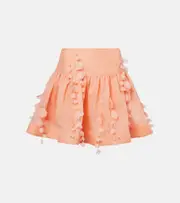 [Zimmermann] Zimmermann Dawning linen and silk miniskirt AU 14 pink