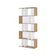 Ian 5 Tier Bookshelves – Oak & White