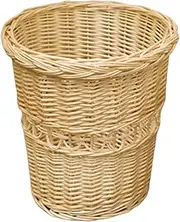 LWLYLCHBM Rattan Wicker Waste Paper Basket Home Office Bathroom Wallpaper Basket Rattan Bedroom Basket