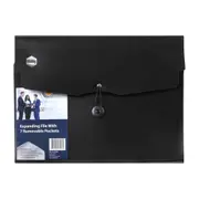 Marbig Pro Expanding File w/ 7 Pockets Document Paper Holder Organiser Black
