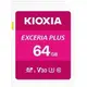 KIOXIA 鎧俠 EXCERIA PLUS 64GB SDXC UHS-I V30 A1 U3 C10 R98/W65 Card