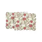 Eve Red Poinsettia Christmas Flower Table Runner 51" L