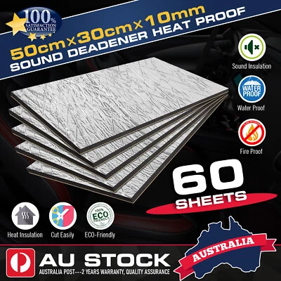 95SQFT, 10mm Sound Deadener Insulation Heat Proof Noise Proofing self-adhesive (for: MG)