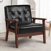 ALFORDSON Armchair Wooden Lounge Accent Chair PU Leather