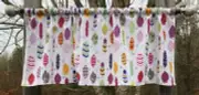 Feather Tribal Bird Feather Valance Nature White Handcrafted Curtain