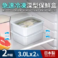 在飛比找PChome24h購物優惠-日本製急速冷凍深型保鮮盒3.0L(大)_2件組