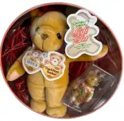Cherished Teddies GIFT SET Rodney Figurine & Plush In Christmas Tin 1999 Sealed