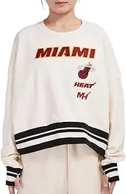Pro Standard Womens NBA Miami Heat Retro Classics Crewneck Sweatshirt Eggshell/Black M