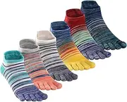 [TikMox] Toe Socks for Women Ankle/Crew Running Socks Cotton Five Finger Socks(3-6 Pairs)