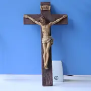 Resin Crucifix Jesus Christ On The Stand Cross Figurine For Home Chapel Ornament