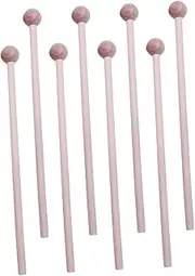 BIUDECO 8Pcs Drumsticks Percussion Mallet Tools for Beginners and Professionals for Snare Piano Hammers and Teaching Instruments Natural Wood Color
