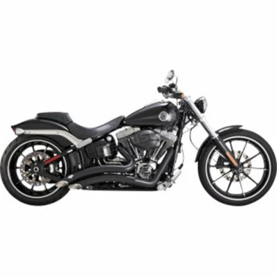 Vance & Hines Big Radius Exhaust System Black Pipe Harley Softail 13-17