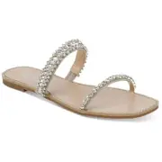 Badgley Mischka Womens Thina Flat Slip On Open Toe Slide Sandals Shoes BHFO 5193