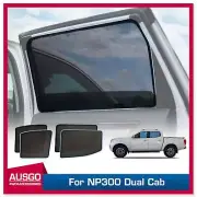 AUSGO Magnetic Window Sun Shade for Nissan Navara NP300 D23 Dual Mesh Cover 4PCS