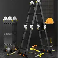 在飛比找樂天市場購物網優惠-德國家用梯子摺疊伸縮梯子多功能閣樓鋁合金人字梯工程梯 雙十二