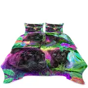 Jungle Animal Painting Daydream Panthers Coverlet