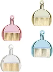 NOLITOY 4 Sets Desktop Fan Broom Small Broom Mini Dustpan Portable Dust Pan Mini Broom Multi-Function Whisk Broom Hand Brush Household Dust Pan Portable Whisk Broom Cleaning Supply