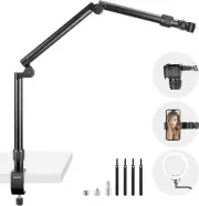 NEEWER Webcam Stand Camera Mount with C Clamp, 35.4 Aluminum Alloy Flexible Arti