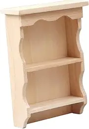 ifundom Doll House Hanging Cabinet Dollhouse Miniatures Dolls House Mini Wall Mini Furniture Prop Fake Miniature Furniture Kit Accessories Mini Furniture for Dollhouse Khaki Wooden