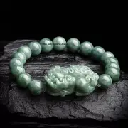 Real Grade A Natural Green Jade Jadeite Women Lucky Pixiu Beads Bracelet